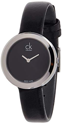 Calvin Klein Firm Black Dial Black Leather Strap Watch for Women - K3N231C1 Buy Now By Calvin Klein