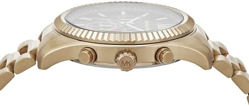 Michael Kors Lexington Chronograph Black Dial Gold Steel Strap Watch for Men - MK9155 Buy Now By Michael Kors