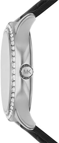 Michael Kors Sage Three-Hand Mother of Pearl White Dial Black Leather Strap Watch for Women - MK4821 Buy Now By Michael Kors