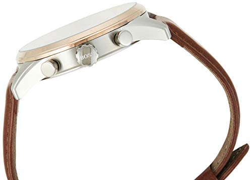 Hugo Boss Skymaster White Dial Brown Leather Strap Watch for Men - 1513786 Buy Now By Hugo Boss