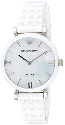 Emporio Armani Giannti T Bar Quartz Mother of Pearl Dial White Steel Strap Watch For Women - AR1485 Buy Now By Emporio Armani