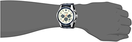 Fossil Coachman Chronograph White Dial Blue Leather Strap Watch for Men - CH3051 Buy Now By Fossil