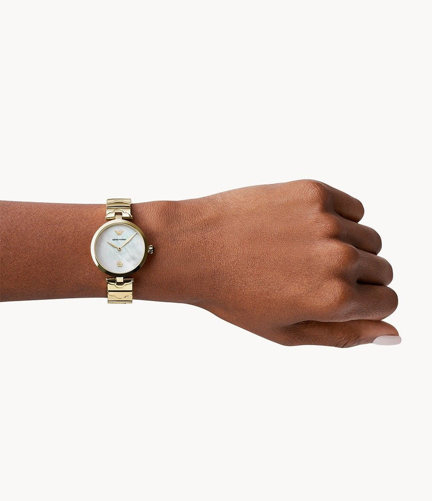 Emporio Armani Arianna Mother of Pearl Dial Gold Steel Strap Watch For Women - AR11198 Buy Now By Emporio Armani
