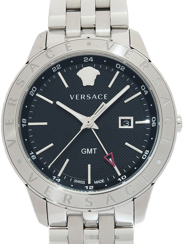 Versace Univers Analog Black Dial Silver Steel Strap Watch for Men - VEBK00418 Buy Now By Versace