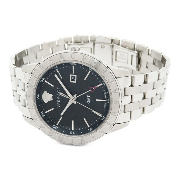 Versace Univers Analog Black Dial Silver Steel Strap Watch for Men - VEBK00418 Buy Now By Versace