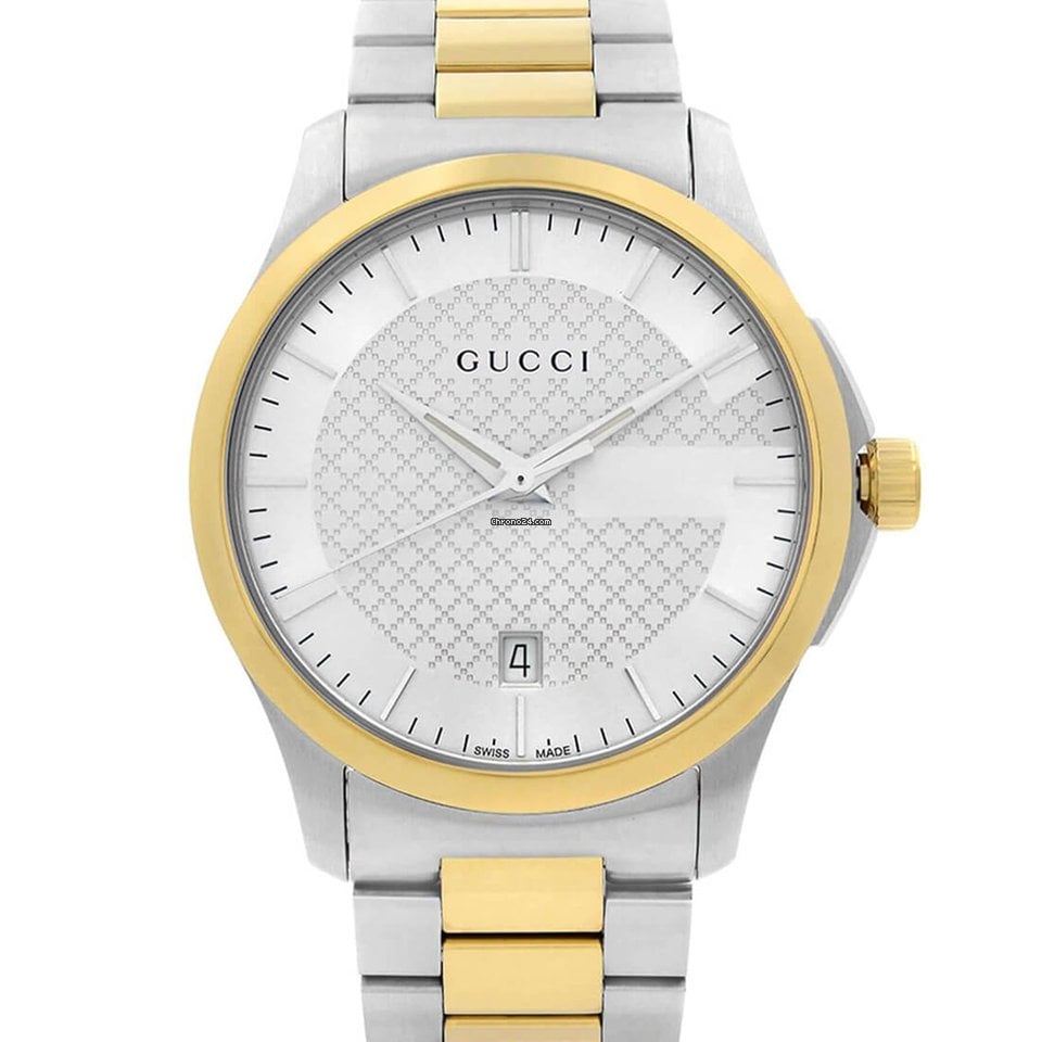 Gucci G Timeless Quartz Silver Dial Two Tone Steel Strap Watch For Men - YA126450 Buy Now By Gucci