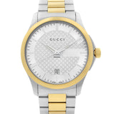 Gucci G Timeless Quartz Silver Dial Two Tone Steel Strap Watch For Men - YA126450 Buy Now By Gucci