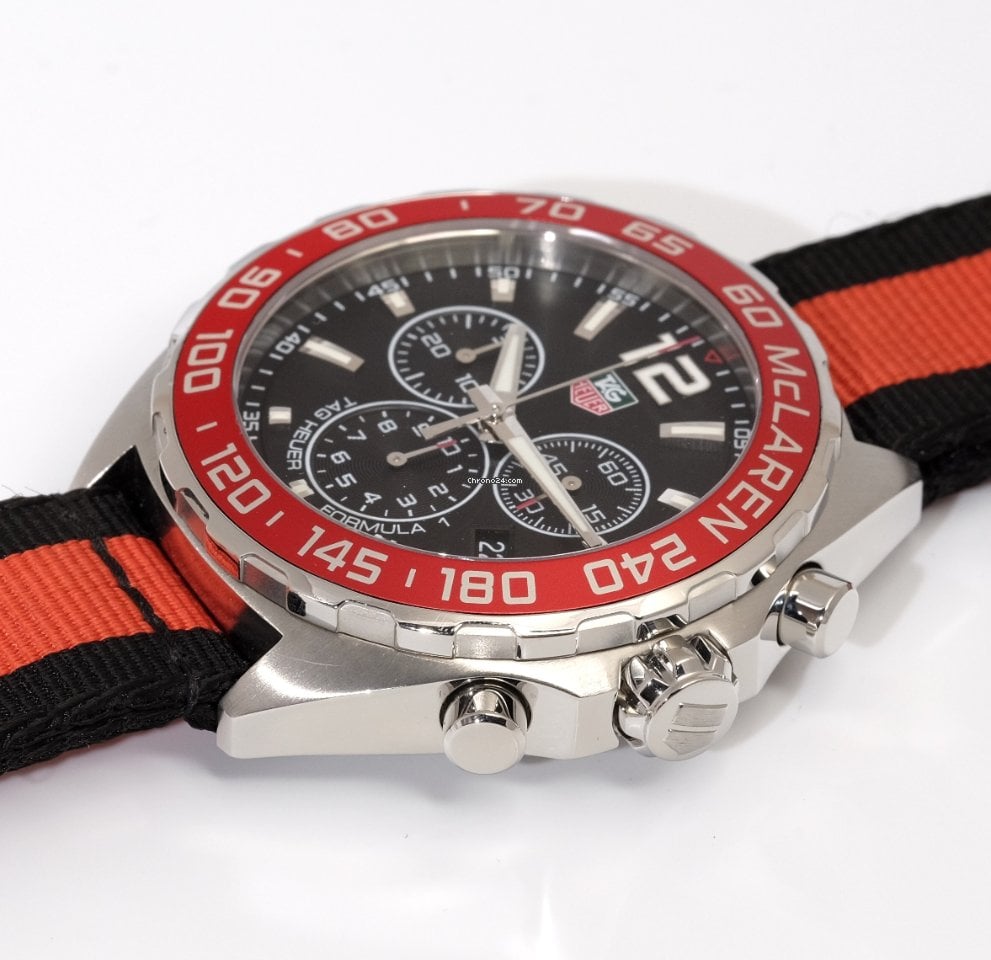 Tag Heuer Formula 1 McLaren Limited Edition Chronograph Black Dial Two Tone NATO Strap Watch for Men - CAZ1112.FC8188 Buy Now By Tag Heuer