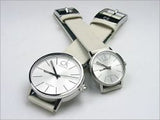 Calvin Klein Post Minimal Silver Dial White Leather Strap Watch for Men - K7621126 Buy Now By Calvin Klein