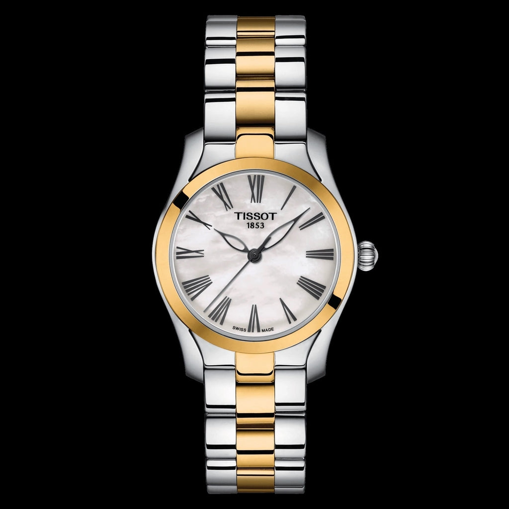 Tissot T Wave Quartz Mother of Pearl Dial Two Tone Steel Strap Watch for Women - T112.210.22.113.00 Buy Now By Tissot