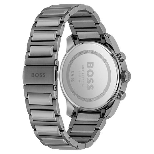 Hugo Boss Trace Chronograph Grey Dial Grey Steel Strap Watch For Men - 1514005 Buy Now By Hugo Boss