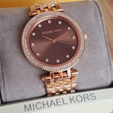 Michael Kors Darci Brown Dial Rose Gold Stainless Steel Strap Watch for Women - MK3217 Buy Now By Michael Kors