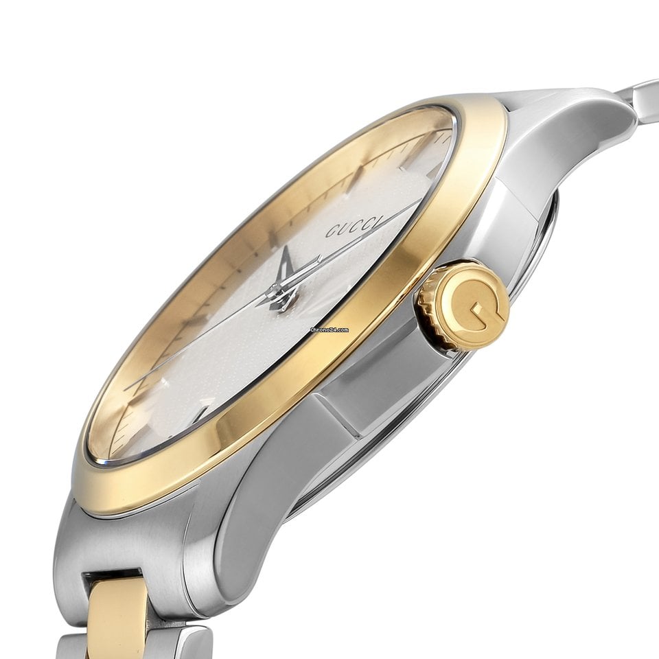 Gucci G Timeless Quartz Silver Dial Two Tone Steel Strap Watch For Men - YA126450 Buy Now By Gucci