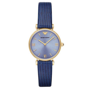 Emporio Armani Gianni T Bar Blue Dial Blue Leather Strap Watch For Women - AR1875 Buy Now By Emporio Armani