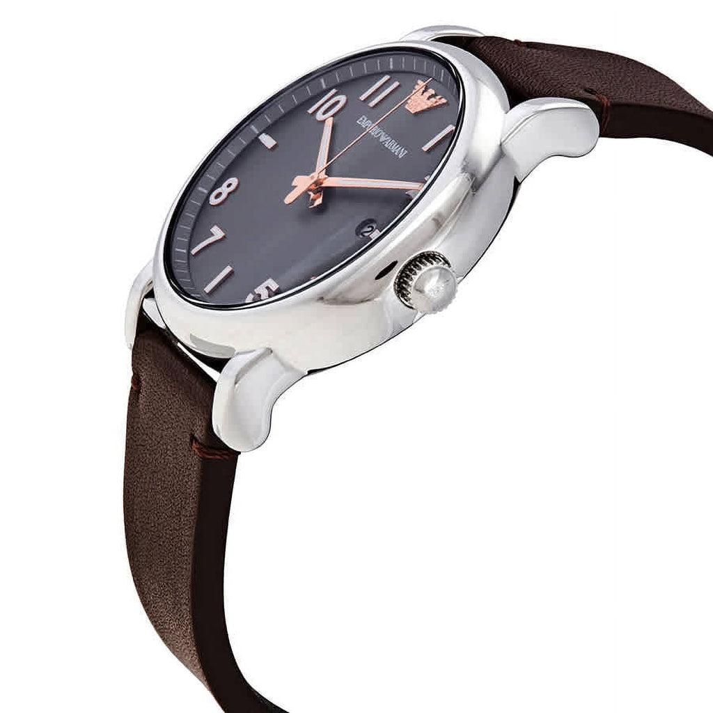 Emporio Armani Luigi Quartz Grey Dial Brown Leather Strap Watch For Men - AR11175 Buy Now By Emporio Armani