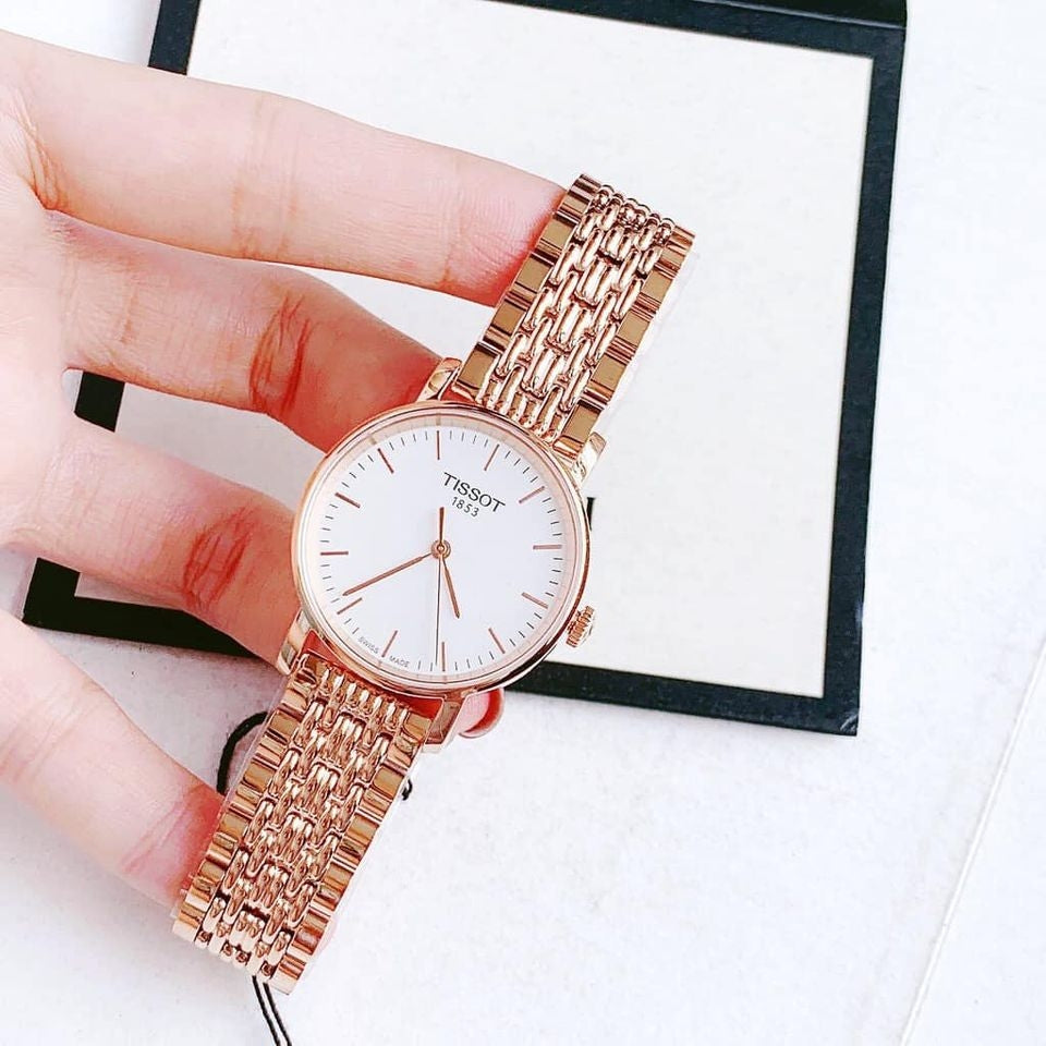 Tissot T Classic Everytime Small White Dial Rose Gold Mesh Bracelet Watch For Women - T109.210.33.031.00 Buy Now By Tissot