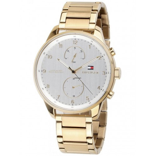 Tommy Hilfiger Chase Quartz White Dial Gold Steel Strap Watch for Men - 1791576 Buy Now By Tommy Hilfiger