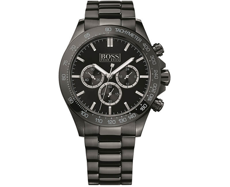 Hugo Boss Ikon Chronograph Black Dial Black Steel Strap Watch for Men - 1512961 Buy Now By Hugo Boss