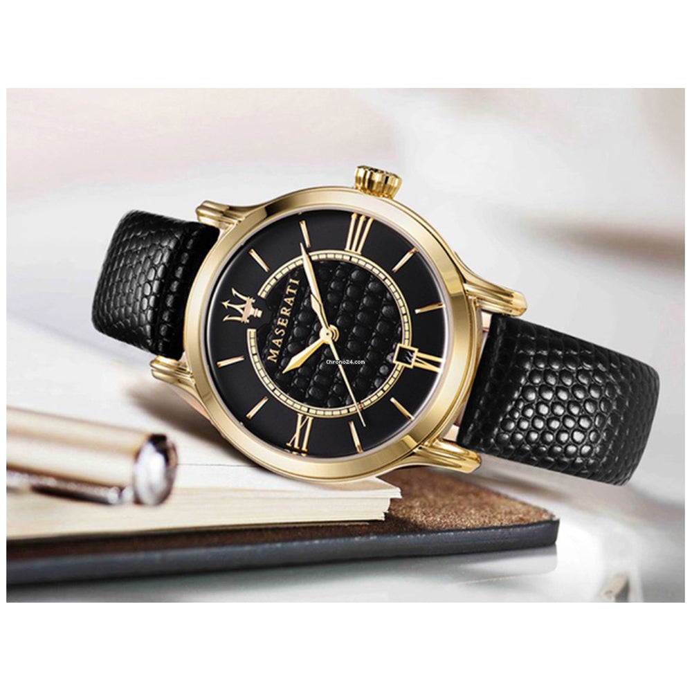 Maserati Epoca Black Dial Black Leather Strap Watch For Women - R8851118501 Buy Now By Maserati