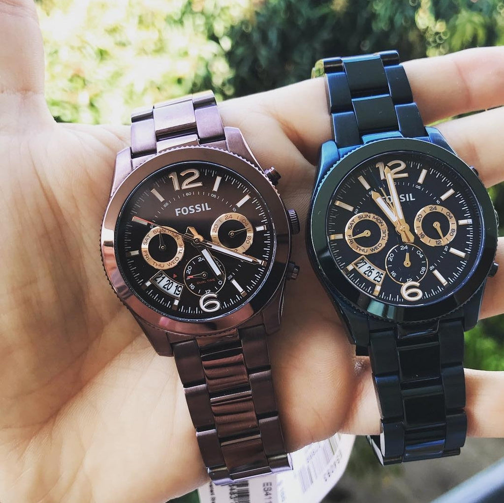 Fossil Perfect Boyfriend Multifunction Maroon Dial Maroon Steel Strap Watch for Women - ES4110 Buy Now By Fossil