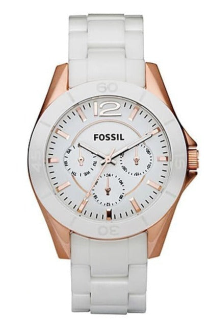Fossil Ceramic Multifunction White Dial White Steel Strap Watch for Women - CE1006 Buy Now By Fossil