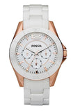 Fossil Ceramic Multifunction White Dial White Steel Strap Watch for Women - CE1006 Buy Now By Fossil