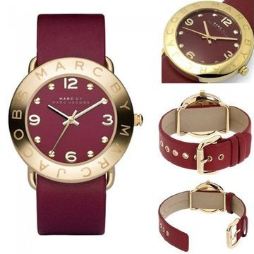 Marc Jacobs Amy Red Dial Burgundy Leather Strap Watch for Women - MBM1152 Buy Now By Marc Jacobs