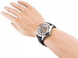 Fossil Townsman Automatic Skeleton Silver Dial Black Leather Strap Watch for Men - ME3041 Buy Now By Fossil
