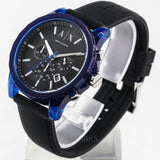 Armani Exchange Outerbanks Chronograph Black Dial Black Silicone Strap Watch For Men - AX1339 Buy Now By Armani Exchange