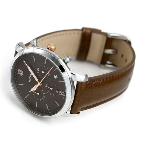 Fossil Neutra Chronograph Black Dial Brown Leather Strap Watch for Men - FS5408 Buy Now By Fossil