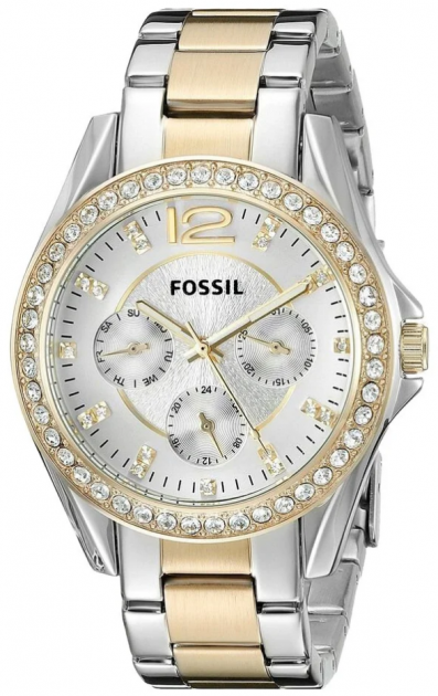 Fossil Riley White Dial Two Tone Steel Strap Watch for Women - ES3204 Buy Now By Fossil