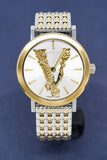 Versace Virtus Quartz White Dial Two Tone Steel Strap Watch for Women - VEHC00719 Buy Now By Versace