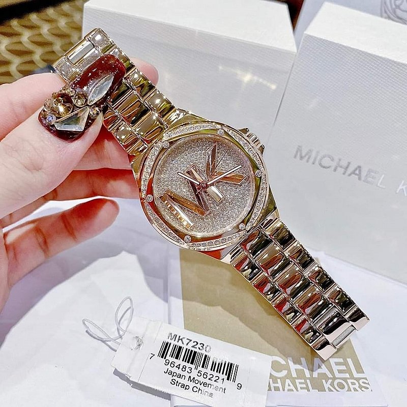 Michael Kors Lennox Three Hand Rose Gold Dial Rose Gold Steel Strap Watch For Women - MK7230 Buy Now By Michael Kors