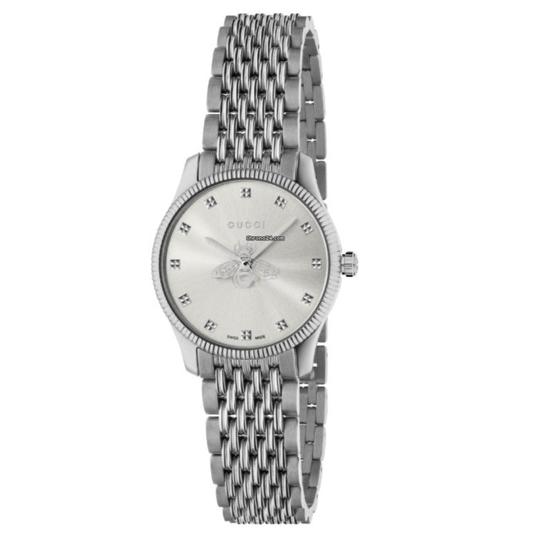 Gucci G Timeless Quartz Silver Dial Silver Steel Strap Watch For Women - YA1265019 Buy Now By Gucci