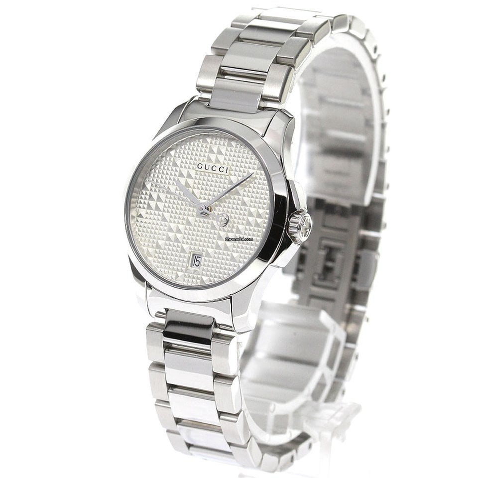 Gucci G Timeless Quartz Silver Dial Silver Steel Strap Watch For Women - YA126551 Buy Now By Gucci