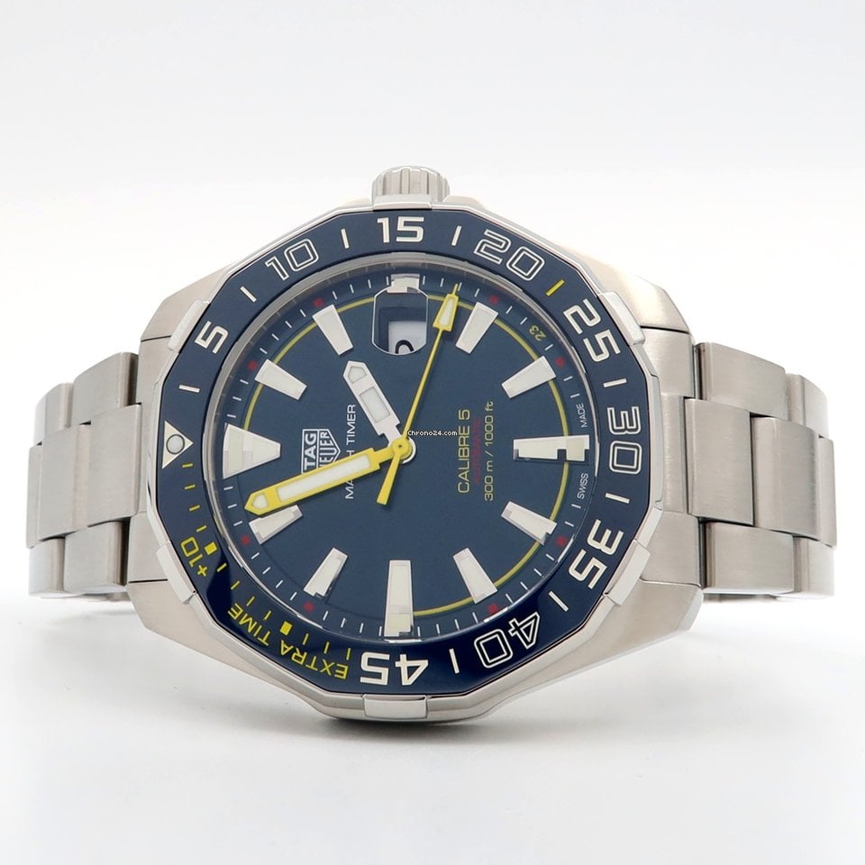 Tag Heuer Aquaracer Caliber 5 Match Timer Shinji Kagawa Edition Blue Dial Silver Steel Strap Watch for Men - WAY201H.BA0927 Buy Now By Tag Heuer