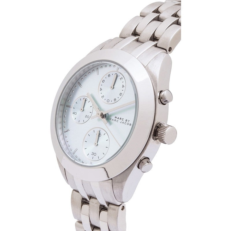 Marc Jacobs Peeker Chronograph Silver Dial Silver Steel Strap Watch for Women - MBM3371 Buy Now By Marc Jacobs