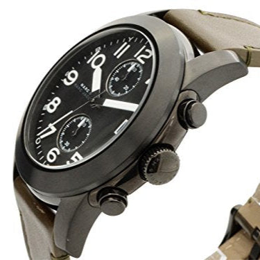 Marc Jacobs Larry Chronograph Black Dial Grey Leather Strap Watch for Men - MBM5034 Buy Now By Marc Jacobs