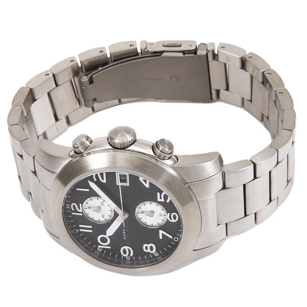 Marc Jacobs Larry Chronograph Black Dial Silver Steel Strap Watch for Men - MBM5050 Buy Now By Marc Jacobs
