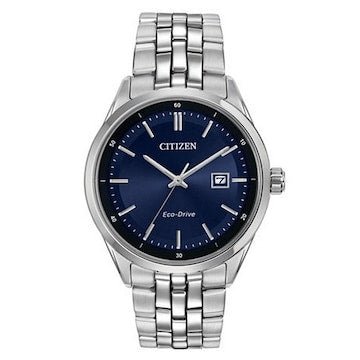 Citizen Eco Drive Blue Dial Silver Steel Strap Watch For Men - BM7250-56L Buy Now By Citizen