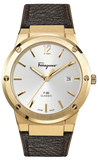 Salvatore Ferragamo F-80 Classic White Dial Brown Leather Strap Watch for Men - SFDT00819 Buy Now By Salvatore Ferragamo