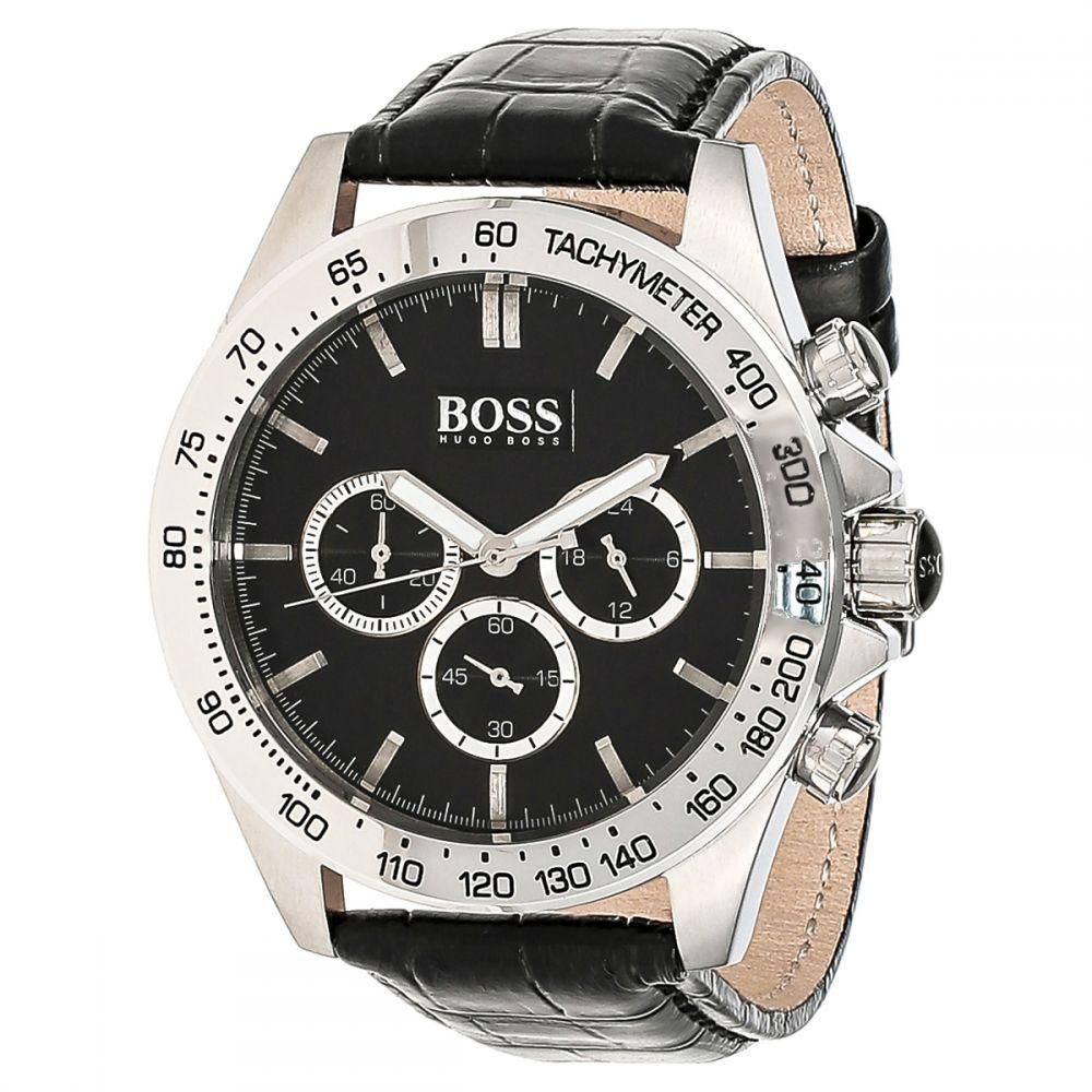 Hugo Boss Ikon Black Dial Black Leather Strap Watch for Men - 1513178 Buy Now By Hugo Boss