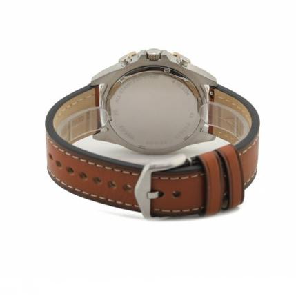 Fossil Garrett Chronograph Blue Dial Brown Leather Strap Watch for Men - FS5625 Buy Now By Fossil