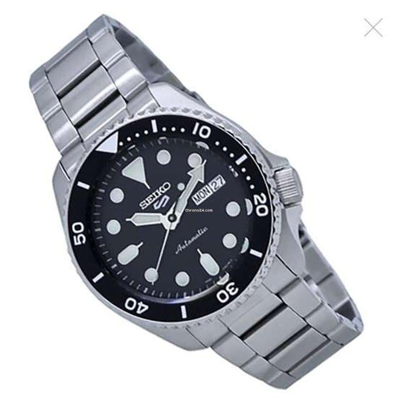 Seiko 5 Sports Automatic Day Date Black Dial Silver Steel Strap Watch for Men - SRPD55K1 Buy Now By Seiko