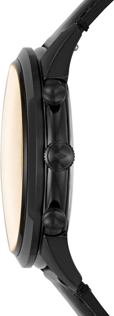 Fossil Goodwin Chronograph Black Dial Black Leather Strap Watch for Men - FS5585 Buy Now By Fossil