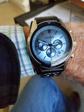 Fossil Coachman Chronograph Blue Dial Black Leather Strap Watch for Men - CH2564 Buy Now By Fossil