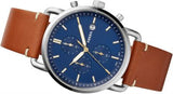 Fossil The Commuter Blue Dial Brown Leather Strap Watch for Men - FS5401 Buy Now By Fossil