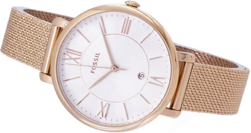 Fossil Jacqueline Mother of Pearl White Dial Gold Mesh Strap Watch for Women - ES4352 Buy Now By Fossil