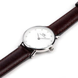 Daniel Wellington Classy Bristol White Dial Brown Leather Strap Watch For Women - DW00100070 Buy Now By Daniel Wellington