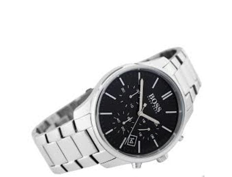 Hugo Boss Commander Black Dial Silver Steel Strap Watch for Men - 1513433 Buy Now By Hugo Boss